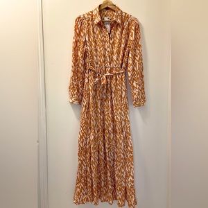 2XTREMZ BELTED VOLUMINOUS LONG SLEEVES DRESS